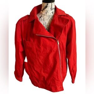 Braeton vintage red side zipper shoulder pads jacket 11
